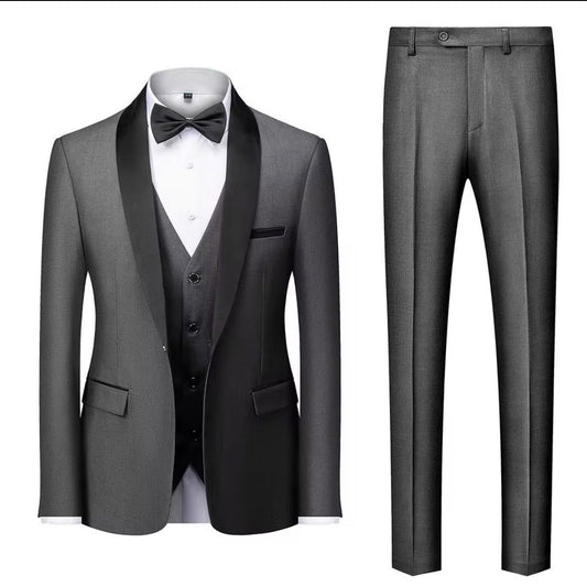 3 Pieces Suit Elegant Solid Slim Fit Party Blazer Vest Pants Set Dinner Wedding Men
Tuxedo Suit
